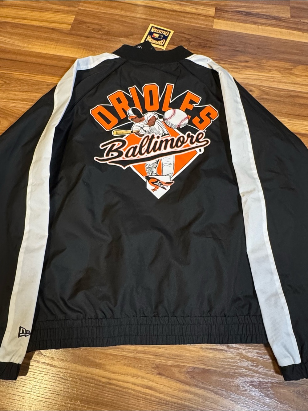 New Era Cooperstown Collection Baltimore Orioles Mens Quarter Zip Windbreaker, L